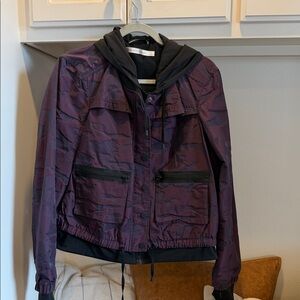 Blanc Noir Purple Utility Jacket with Hood